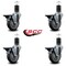 Service Caster 4'' Thermoplastic Rubber Swivel 1-5/8'' Expanding Stem Caster Set with Brake, 4PK SCC-EX20S414-TPRB-PLB-158-4 - alternate 2